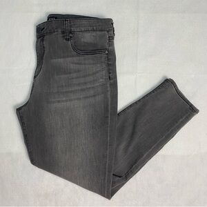 KUT From the Kloth Donna high rise ankle skinny faded grey black jeans 16